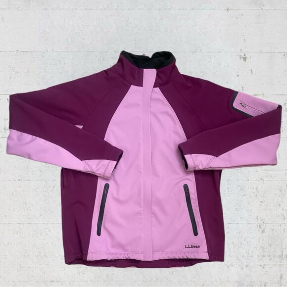L.L.Bean Women's Purple Soft Shell Fleece Windproof Vented Zip Jacket Size L - Picture 1 of 13